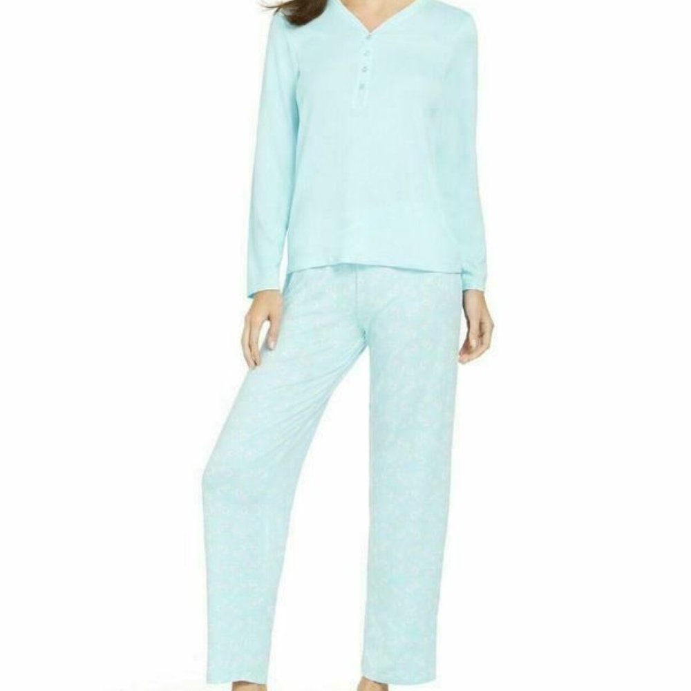 NWT! Charter Club Knit Henley Top & Pants PJ Set